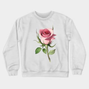 Large Pink Rose Crewneck Sweatshirt